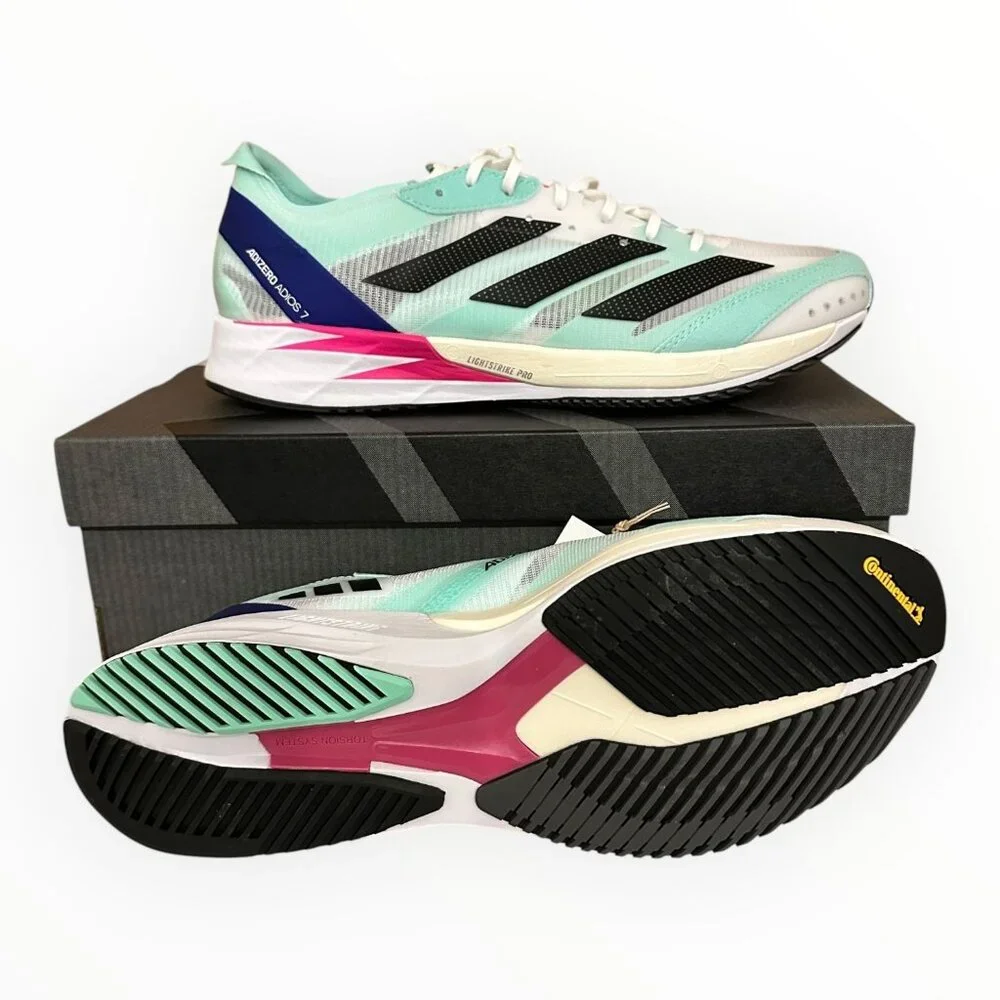 Adidas Adizero Adios 7 M Running Shoes Mint Sneaker Style GV9059 Men Size 10 US - Picture 3 of 16